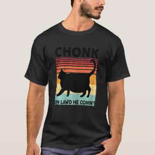 T-shirt Femme Noir Ca Chonk Chat Mème Kitten Maman Meow