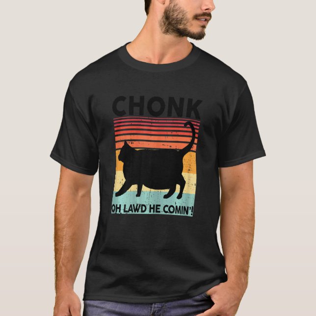 T-shirt Femme Noir Ca Chonk Chat Mème Kitten Maman Meow (Devant)