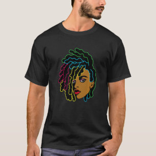 T-shirt Femme noire Africaine Afro Cheveux Cool Histoire n