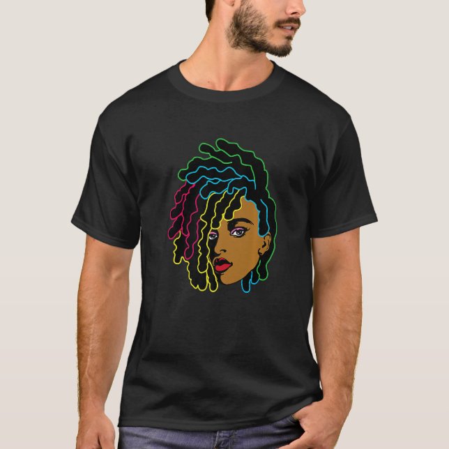 T-shirt Femme noire Africaine Afro Cheveux Cool Histoire n (Devant)