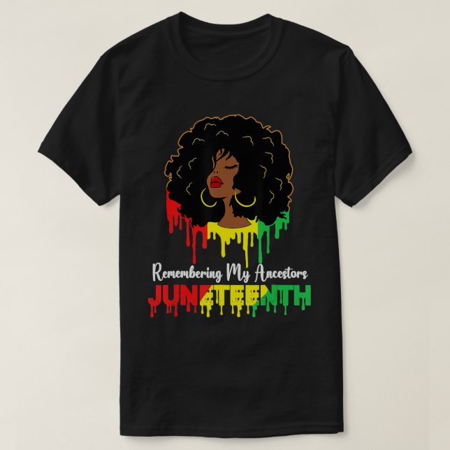 T-shirt Femme noire afro-américaine du 18ème siècle (Design devant)