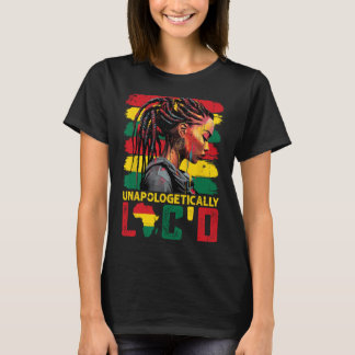 T-shirt Femme noire afro reine aux cheveux locs sans excus