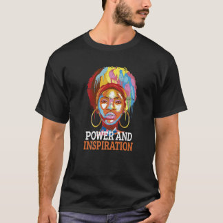 T-shirt Femme Noire Avec Puissance Et Inspiration