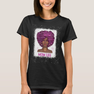 T-shirt Femme Noire Bleue Maman Vie Africaine Américaine M