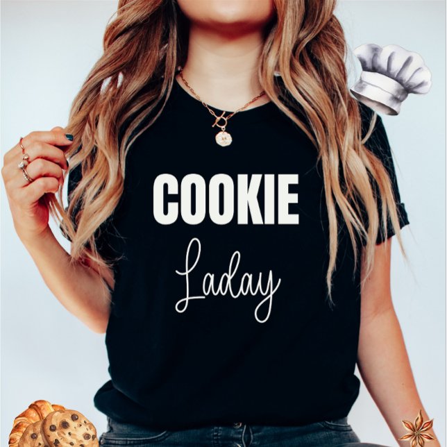 T-shirt femme noire de la Dame de Cookie (Créateur téléchargé)