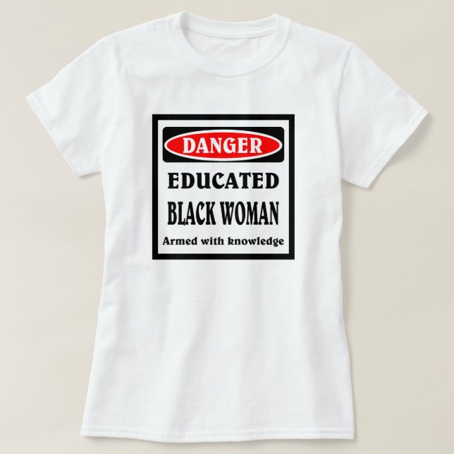 T-shirt Femme noire éduquée. (Design devant)