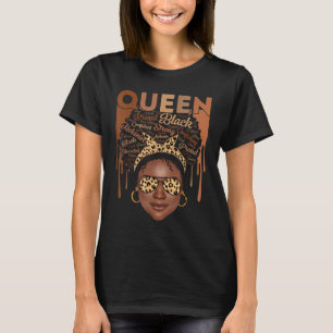 T-shirt Femme noire éduquée Melanin forte Reine africaine