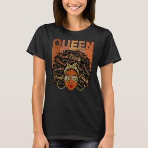 T-shirt Femme noire éduquée Melanin forte Reine africaine