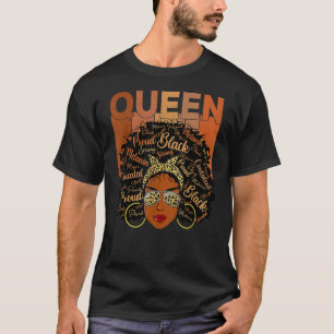 T-shirt Femme noire éduquée Melanin forte Reine africaine