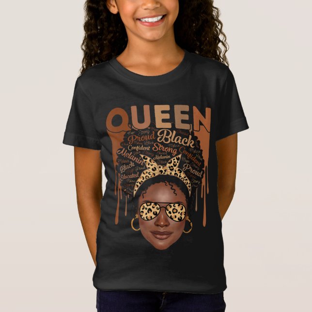 T-Shirt Femme noire éduquée Melanin forte Reine africaine (Devant)