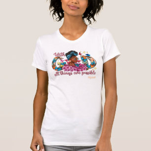 T-shirt Femme Noire Élégante avec Inspiration Spirituelle