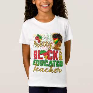 T-Shirt Femme Noire Fille Afro Plutôt Noire Et Éduqué Le