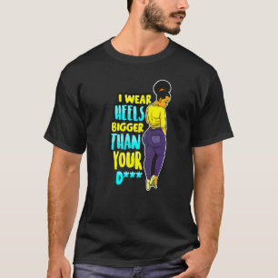 T-shirt Femme noire Melanin Queen Je Porte Des Collines Pl