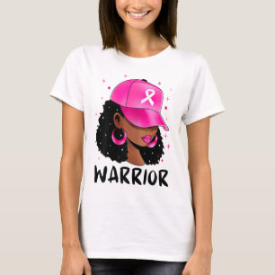 T-shirt Femme noire Reine du cancer du sein guerrière