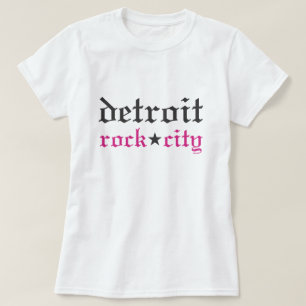 T-shirt Femme noire rose de Detroit Rock City