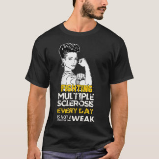 T-shirt Femme noire Sclérose en plaques Guerrière Forte