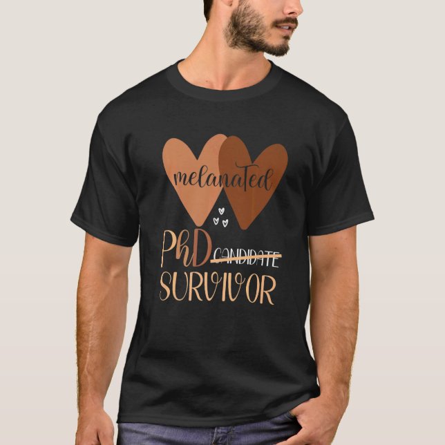 T-shirt Femme noire Survivante au doctorat Candidat au doc (Devant)