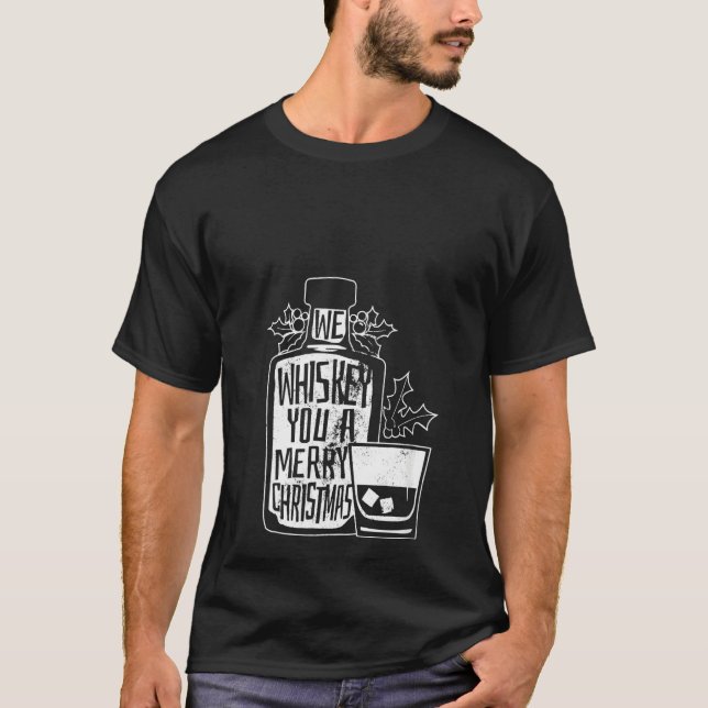 T-shirt Femme Nous Vous Whiskey Un Joyeux V-Neck Noël (Devant)