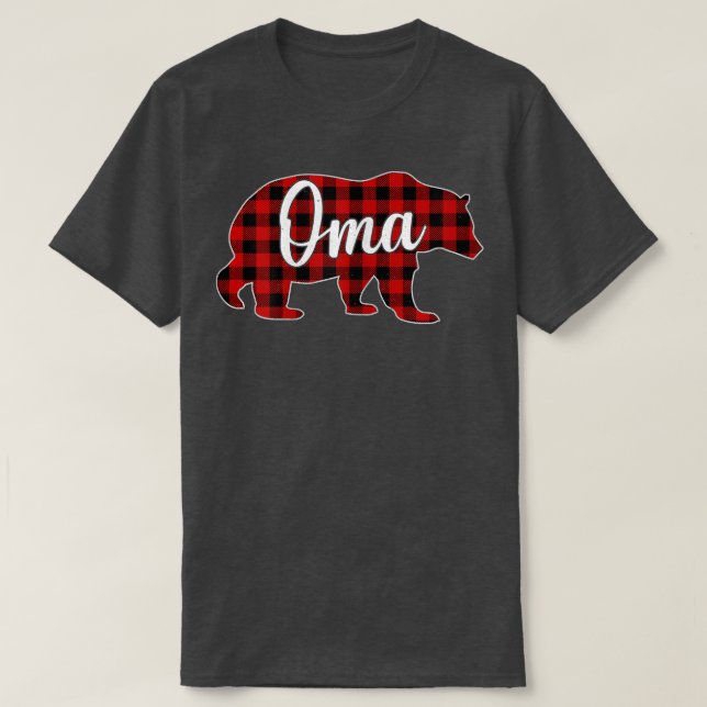 T-shirt Femme Oma Oear Chemise Noël Rouge Plaid Famille M (Design devant)