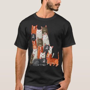 T-shirt Femme ou fille Chat, homme ou garçon chats colorés