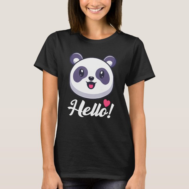 T-shirt Femme Panda 'bonjour' (Devant)