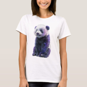 T-shirt Femme Panda Espace Galaxie Violet