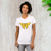 T-shirt femme papillon Origami jaune