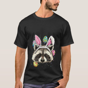 T-shirt Femme Pâques Bunny Raccoon Funny Pâques Raccoon