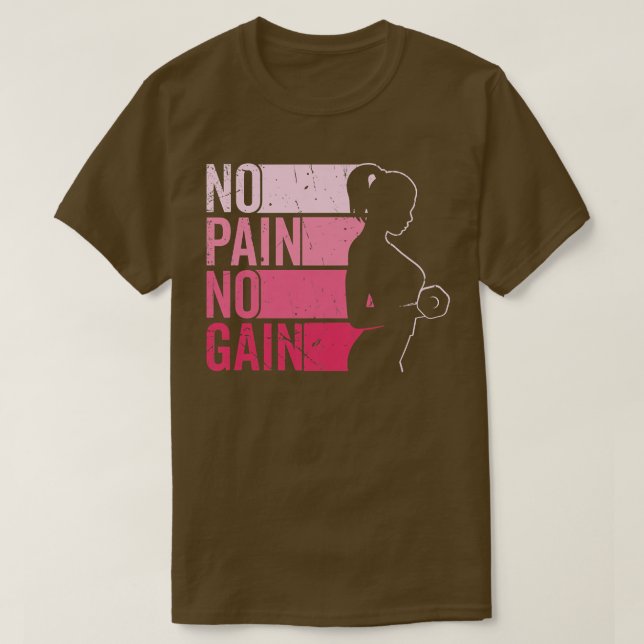 T-shirt Femme Pas De Douleur Pas De Gain Powerliflifting G (Design devant)