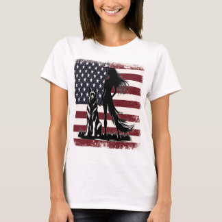 T-shirt Femme patriotique et berger allemand United Spirit
