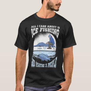 T-shirt Femme Pêcheuse sur glace Pêcheur congelé Trou de p