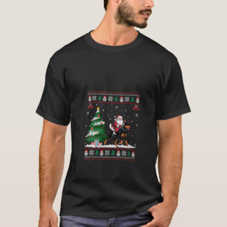 T-shirt Femme Père Noël équitation Doberman Pinscher Chien