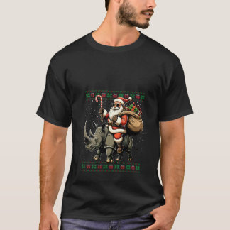 T-shirt Femme Père Noël équitation Rhinoceros animal laide