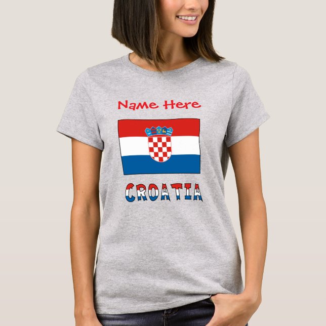 T-shirt femme personnalisé Drapeau Croatie (Devant)