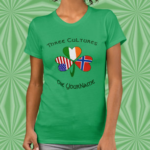 T-shirt femme personnalisé Norvège Irlande États-U