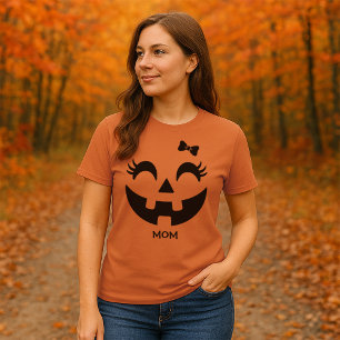 T-shirt Femme Personnalisée Cute Jack O'Lantern Face