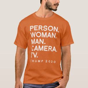 T-SHIRT FEMME PERSONNE HOMME CAMÉRA TÉLÉVISION TRUMP 2020