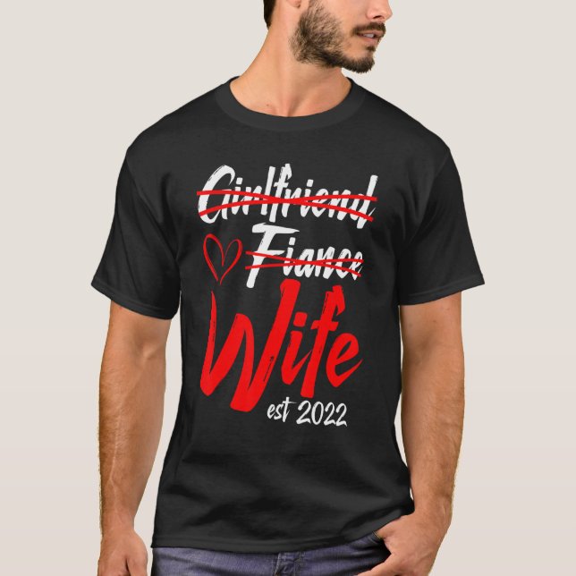 T-shirt Femme Petite Amie Fiancée Épouse  Fiançailles Mari (Devant)