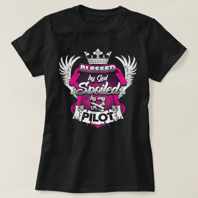 T-shirt Femme pilote d'hélicoptère pilote d'avion (Design devant)