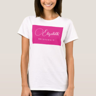T-shirt Femme Pink Bacheloror Party Bridesmaid Nom