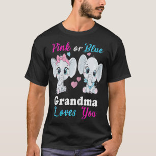 T-shirt Femme Pink or Blue grand-mère vous aime Eléphants
