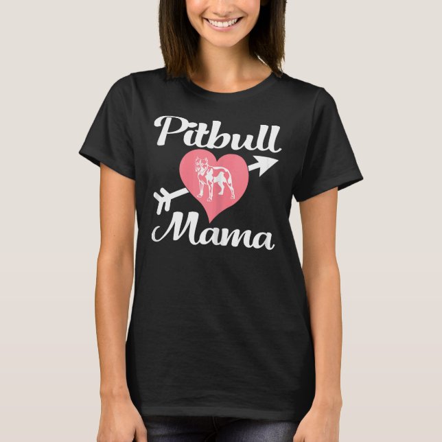 T-shirt Femme Pitbull Mama Pit Bull Lover propriétaire Chi (Devant)