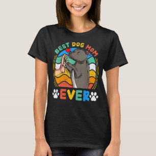 T-shirt Femme Pitbull Meilleur Chien Maman Jamais Chien Ré