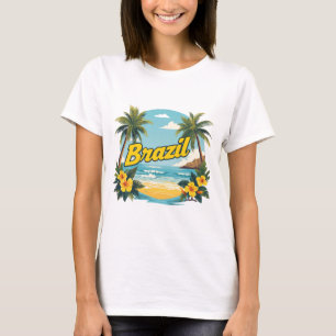 T-Shirt Femme Plage du Brésil Tropical Eté Vaca