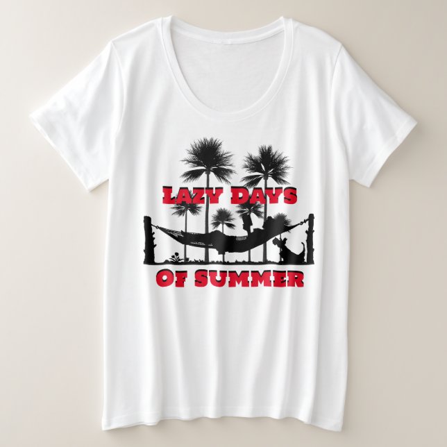 T-shirt Femme Plus Taille Lazy Days Of Summer (Design devant)