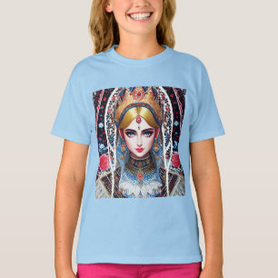 T-shirt Femme portant une coiffure en or orange