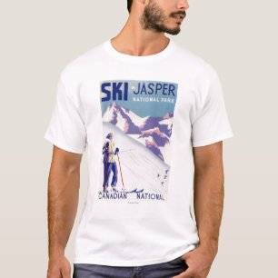T-shirt Femme posant l'affiche ouverte de pentes