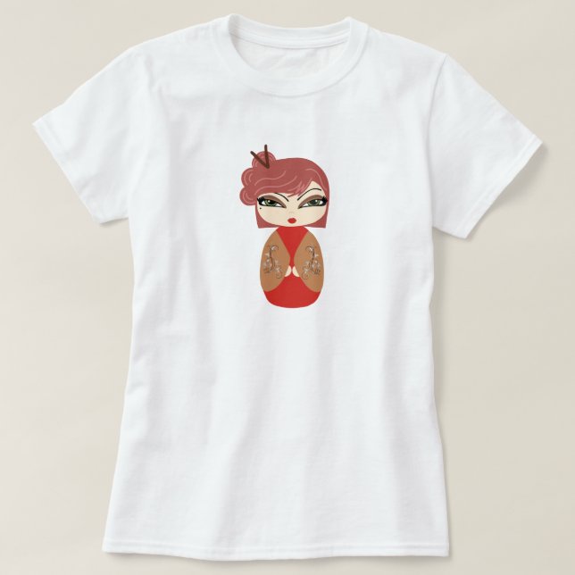 T-shirt femme poupée Kokeshi (Design devant)
