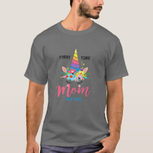 T-shirt Femme Première Fois Maman Est 2020 Costume Unicorn