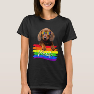 T-shirt Femme Pride Dachshund Chien Lgbt Gay Les Supporter